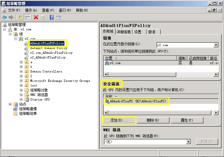 Add Security Filtering File Server