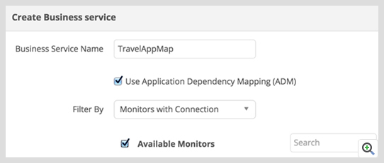 Design a business service dependency map