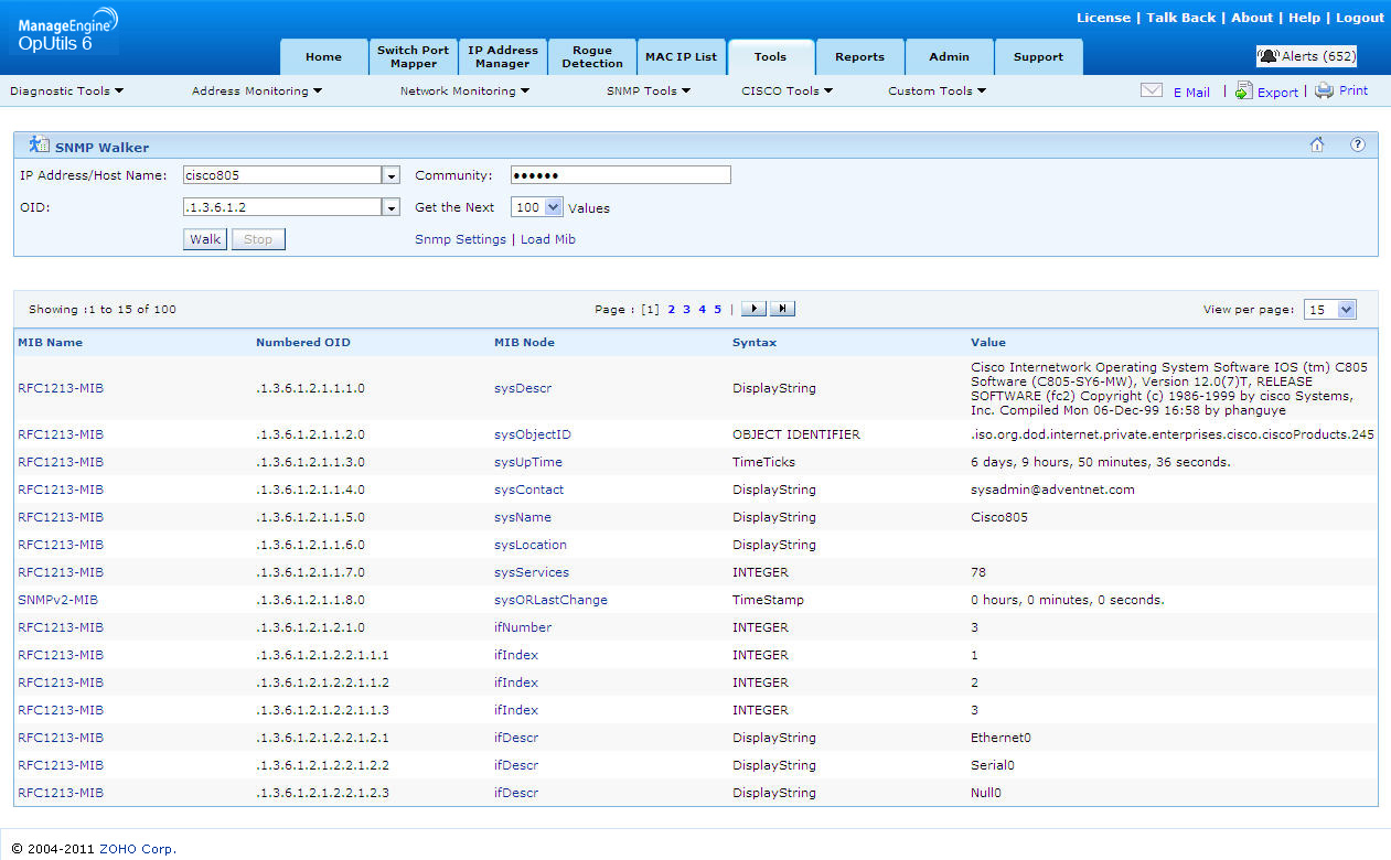 MIB, MIB Browser, SNMP graph, Node, Module Viewer from ManageEngine ...