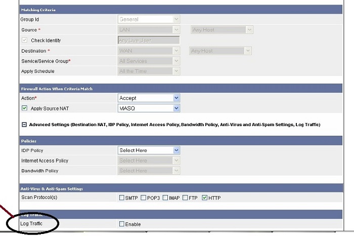 Configure Cyberoam Firewall