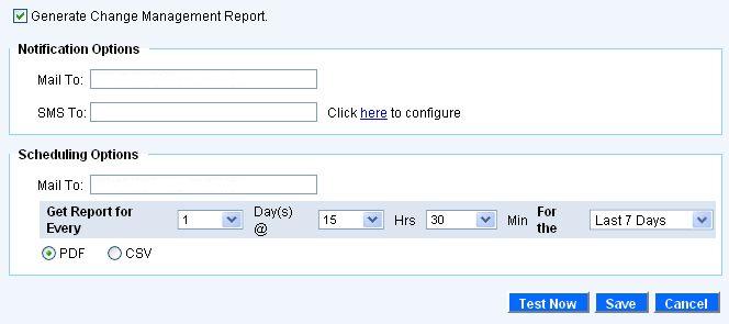 Firewall device configuration for Change Management report