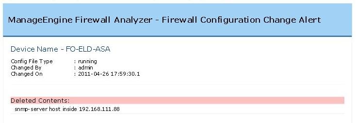 Change Management Email alert notification