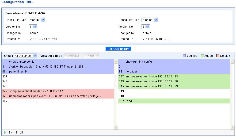 Configuration conflict report