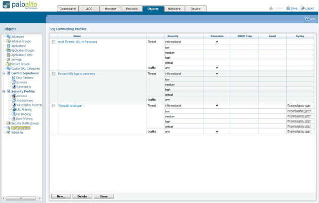 Palo Alto Configuration Screen 1